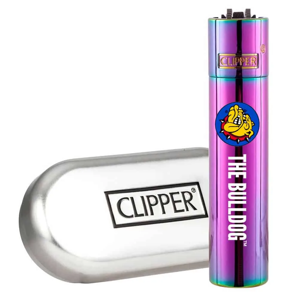 THE BULLDOG metal lighter ICY + giftbox (Clipper)