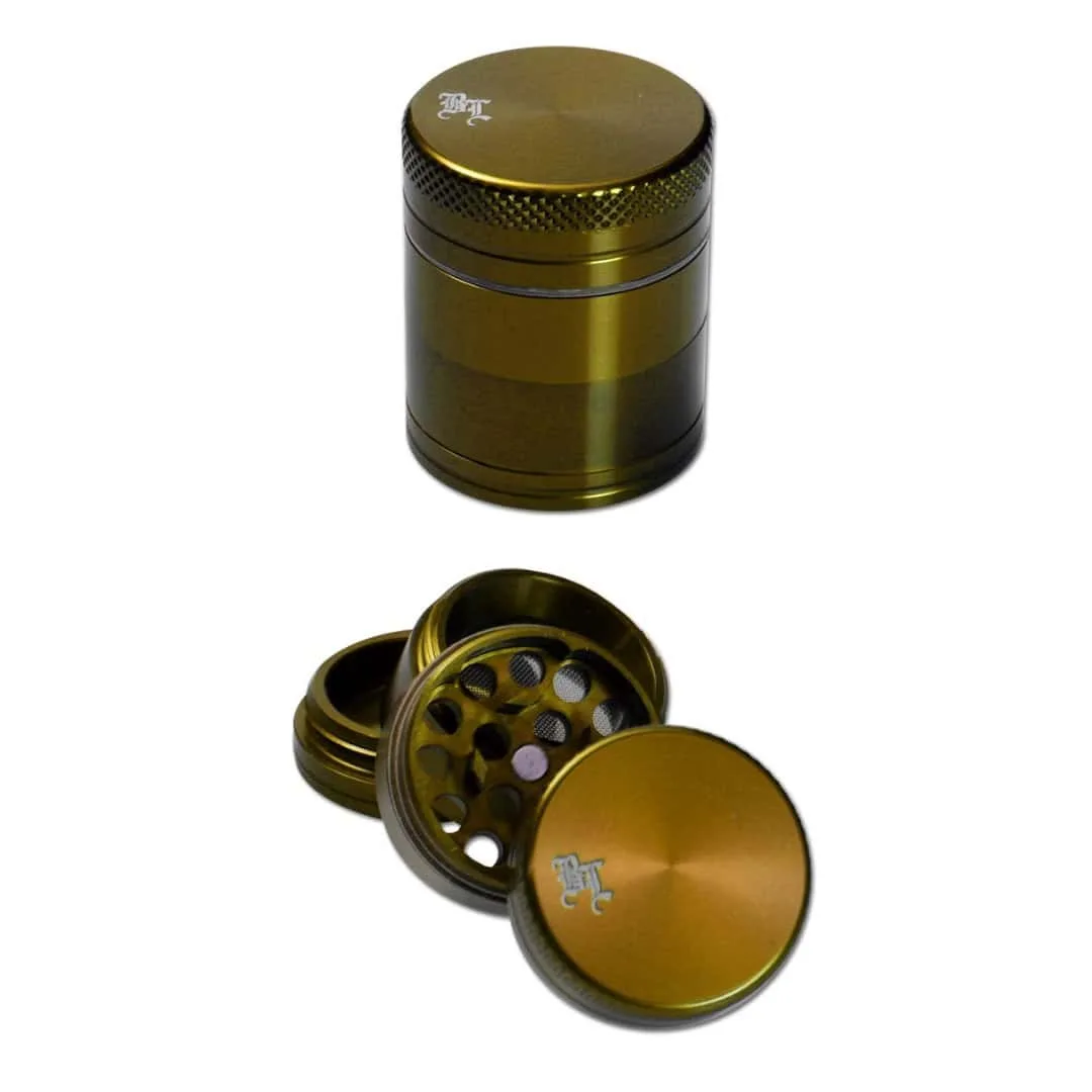Mini Aluminium Grinder 4 Parts 35mm Black Leaf