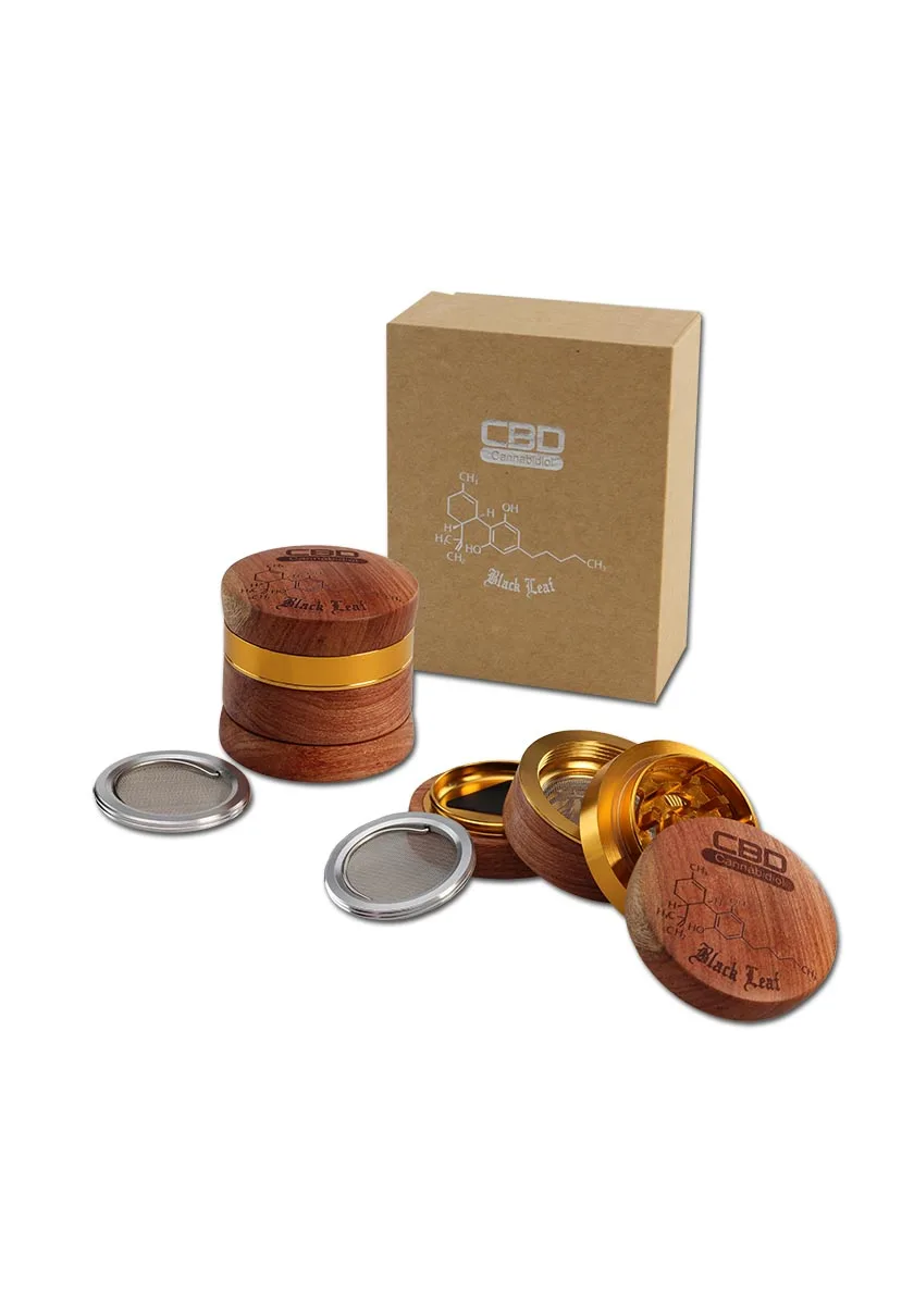 Alu and Wood Grinder with CBD Design 4 Parts 59mm