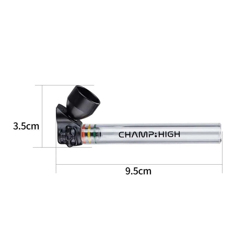 Glass pipe + Grinder CHAMP HIGH 9,5cm