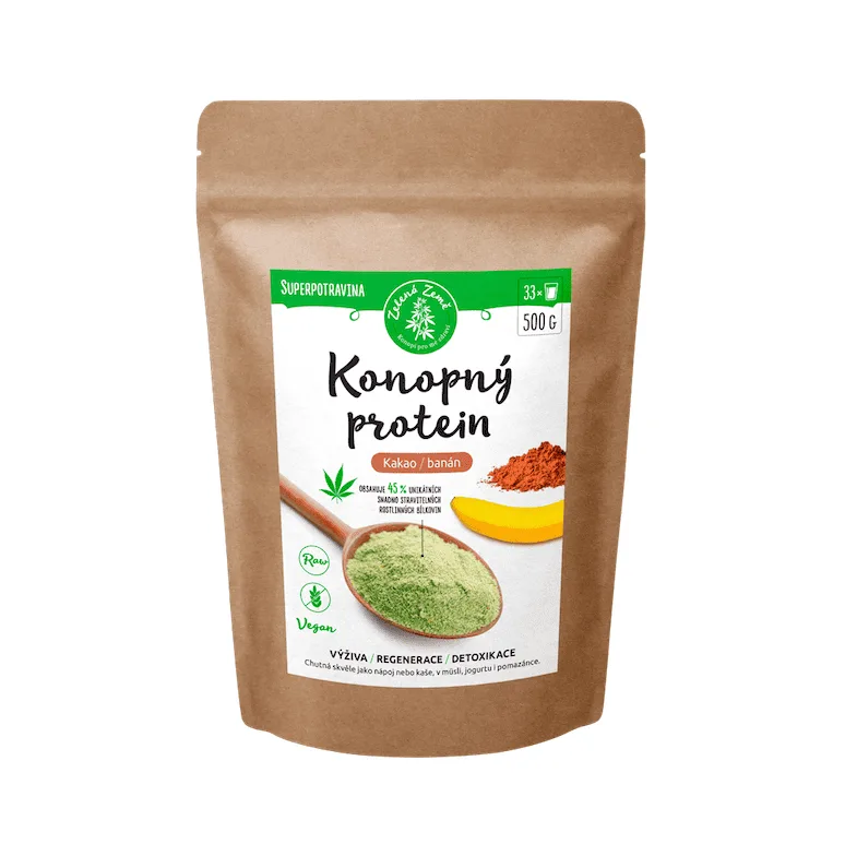 Hemp protein Zelená Země - Cocoa with banana