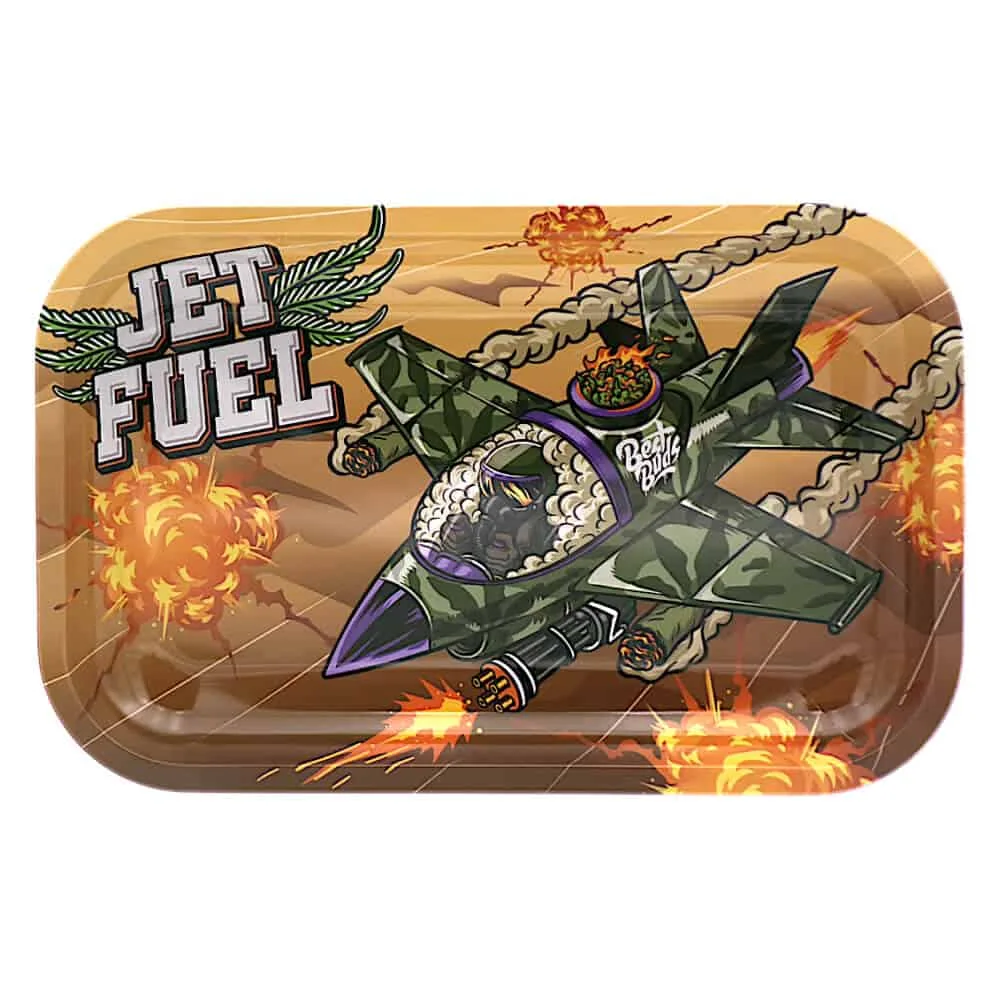 Jet fuel metal rolling tray Best Buds 17.6×27.5cm