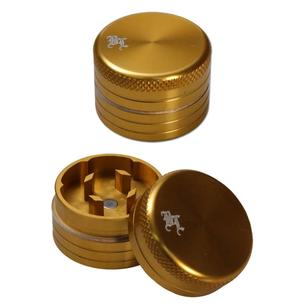 Mini Aluminium Grinder 2 Parts 20mm Black Leaf