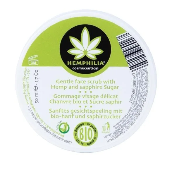 Gentle face scrub with hemp and sapphire sugar Hemphilia 50ml