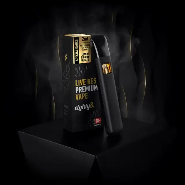 Cherry Gelato LIVE RESIN vape pen eighty8
