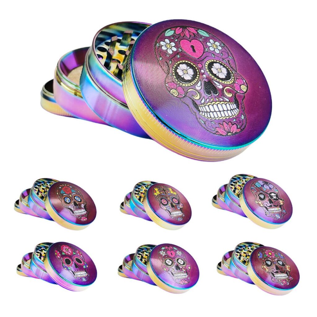 Metal grinder Mexican Skulls 4 parts 50mm