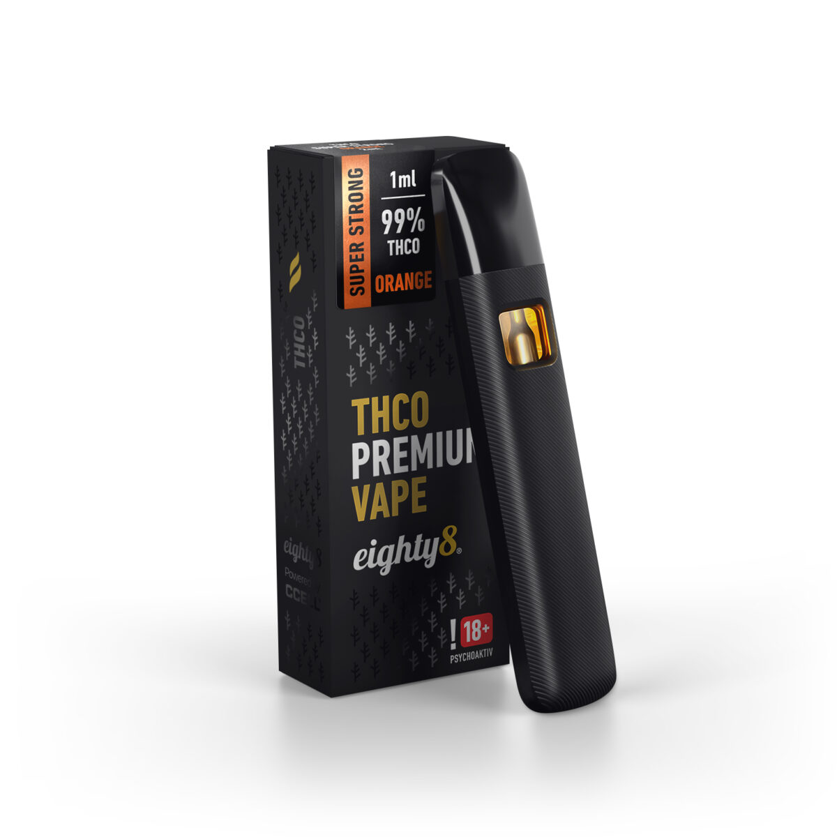 THCO vape pen ORANGE eighty8 1ml 99 %