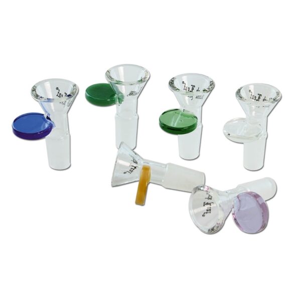 Conical Bowl with Colour Handle made from glass