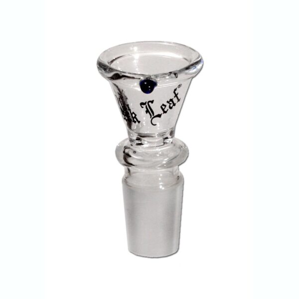 Conical Glass Bowl Black Leaf
