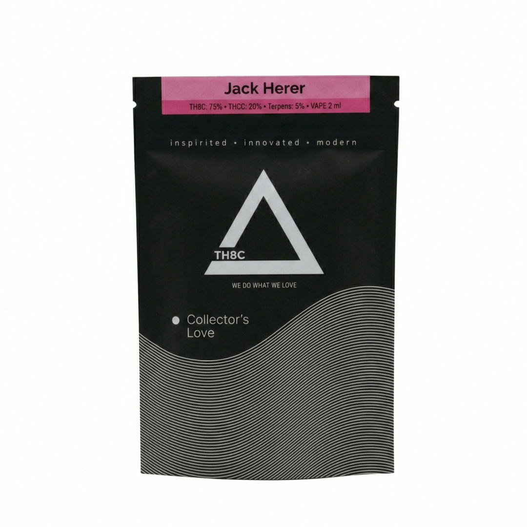 Jack Herer TH8C + THCC vape pen 2ml by CBDpredajňa (1) this TH8C + THCC vape pen contains a blend of hemp distillates with 75% TH8C and 20% THCC, infused with natural terpenes